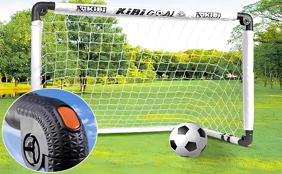 Ворота дитячі KiBiGOAL 90x60см - складні, для саду/приміщення, білі/чорні