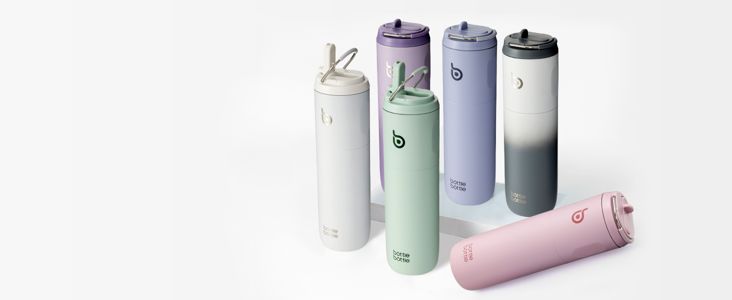Термобутилка BOTTLE BOTTLE 680 мл з трубочкою, кришкою та ручкою, спортивна нержавіюча пляшка для води, подвійні стінки, герметична, для спорту, подорожей, тренажерного залу