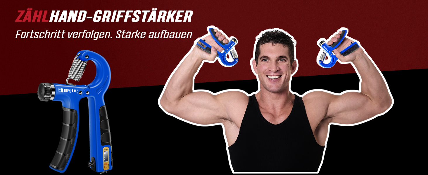 FitBeast Набір для тренування рук (5 шт.): підручник для підручників, фінгердехнер, м'яч для хвата та м'яч для зняття стресу, темно-синій