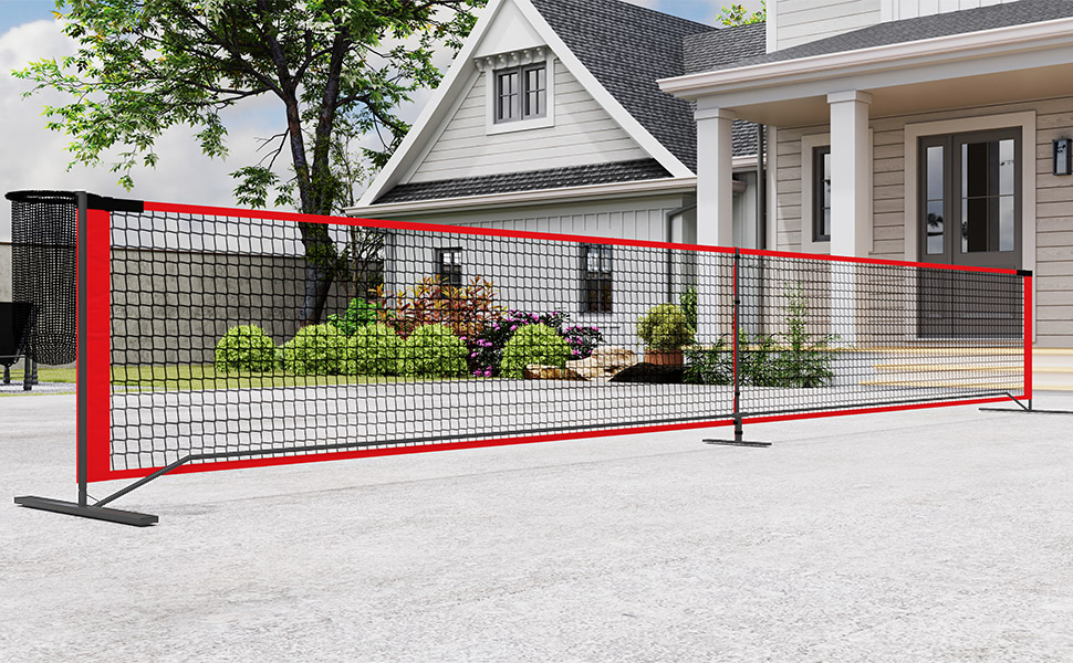 Набір для піклболу SPORTNOW: портативне поле з сіткою, збирач м'ячів, 4 м'ячі, маркер для поля та сумка для перенесення. Підходить для вулиці.