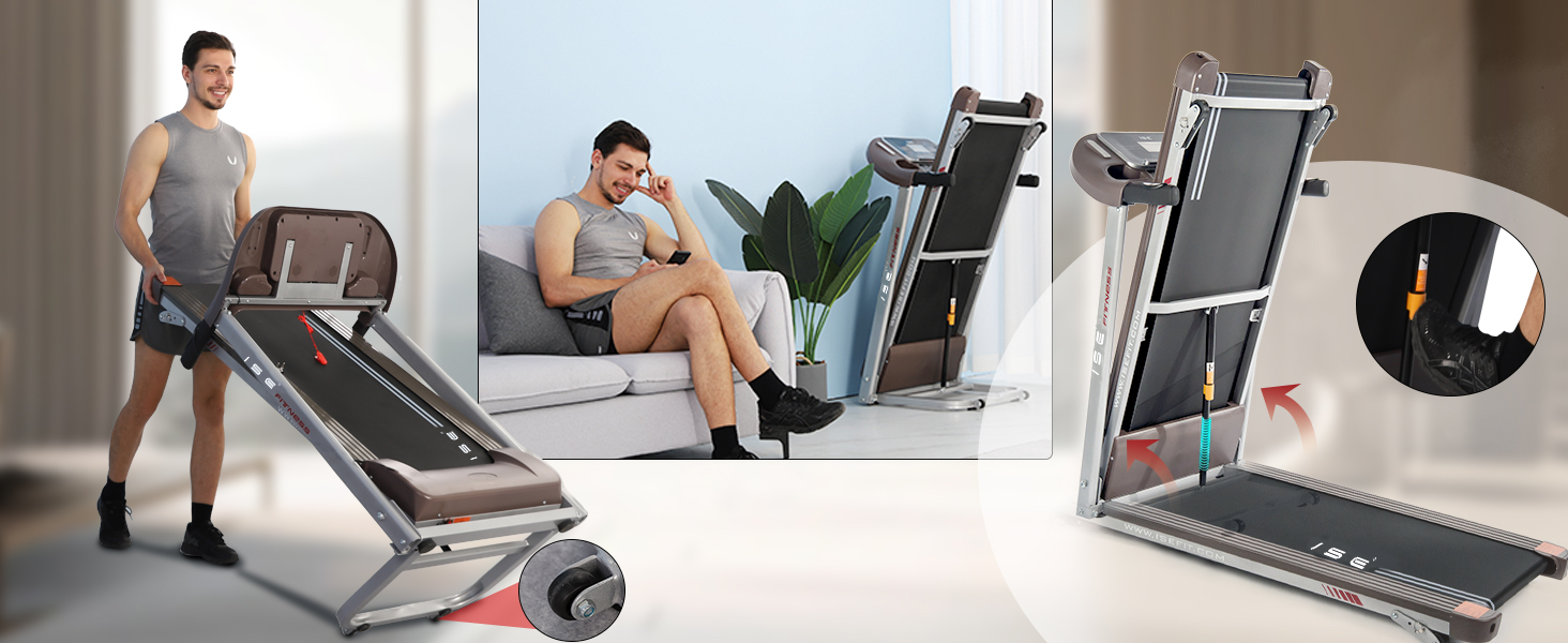 Бігова доріжка ISE для дому, складаний, 12 програм, LCD-дисплей, нахил, 1-14 км/год, 2.0HP