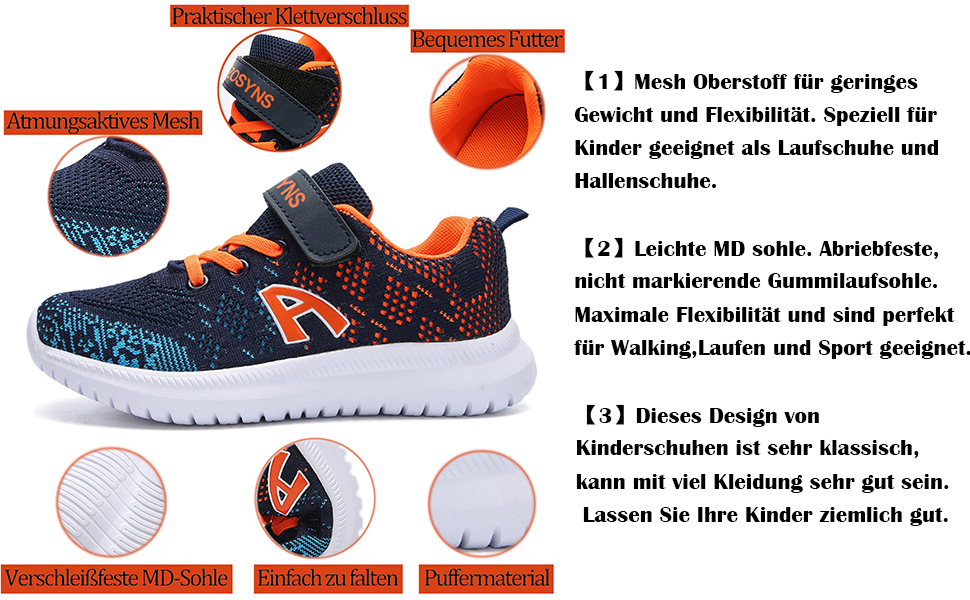 Дитячі кросівки для дівчаток та хлопчиків, спортивні, для бігу та прогулянок, розмір 35 EU, чорно-сині