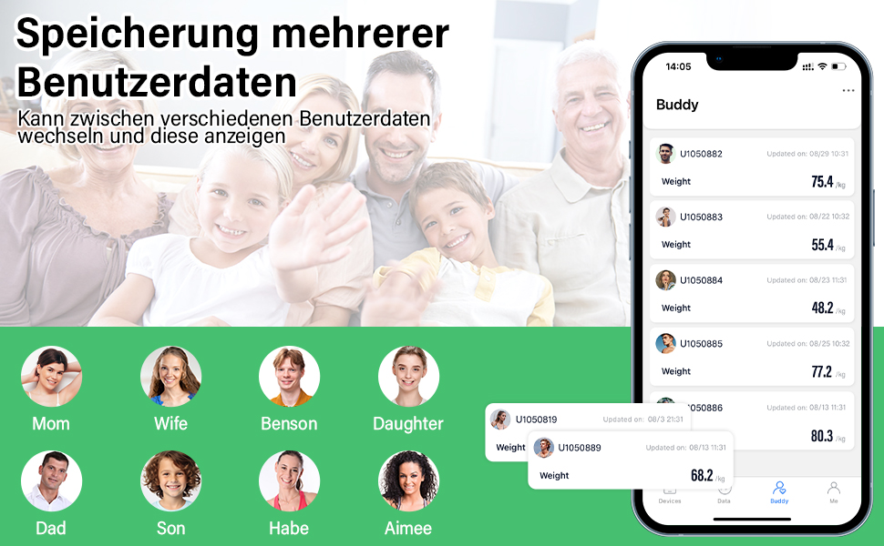 Вага для вимірювання жиру в тілі з датчиками рук, 8 електродів, цифрова вага з LCD дисплеєм, точна вага для вимірювання жиру та м'язової маси з APP, 32 показники, для вимірювання жиру, ІМТ та інше FRKG78-BT