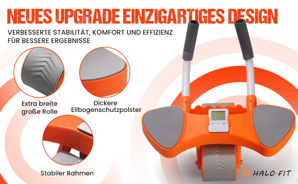 Ролер для пресу HALOFIT - ергономічний тренажер для всього тіла | Ролик для пресу з пружиною | Колесо для пресу | Ролер для пресу HALOFIT | Тренажер для кора