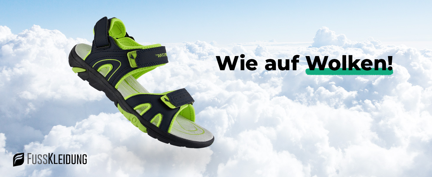 Сандалі трекінгові жіночі та чоловічі Fusskleidung літні легкі, з міцною підошвою, 43 EU, чорні