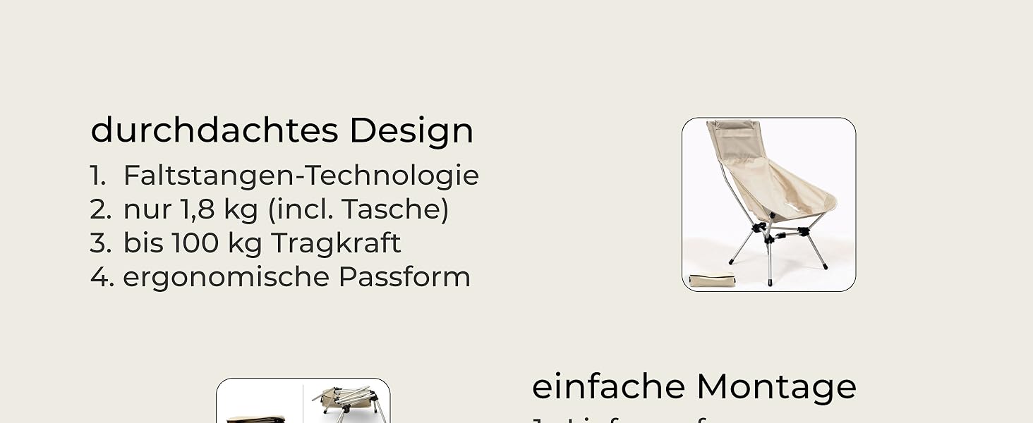 Складний туристичний стілець Osoltus Nordkap: легкий, компактний, міцний (100 кг), з алюмінієвим каркасом, для відпочинку на природі