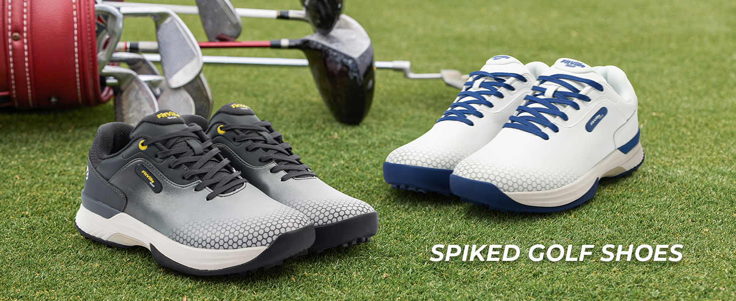 Гольф-взуття FitVille для чоловіків, широка модель, сіро-біле, розмір 40-49, X-широке, дихаюче, на шнурівці