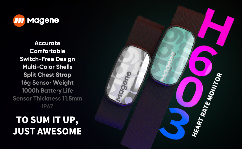 Пульсометр Magene H603 з нагрудним ременем, фітнес-трекер, водонепроникний IP67, Bluetooth 4.2, ANT+, сумісний з Wahoo, Zwift, Strava, Elite, HRV, червоний