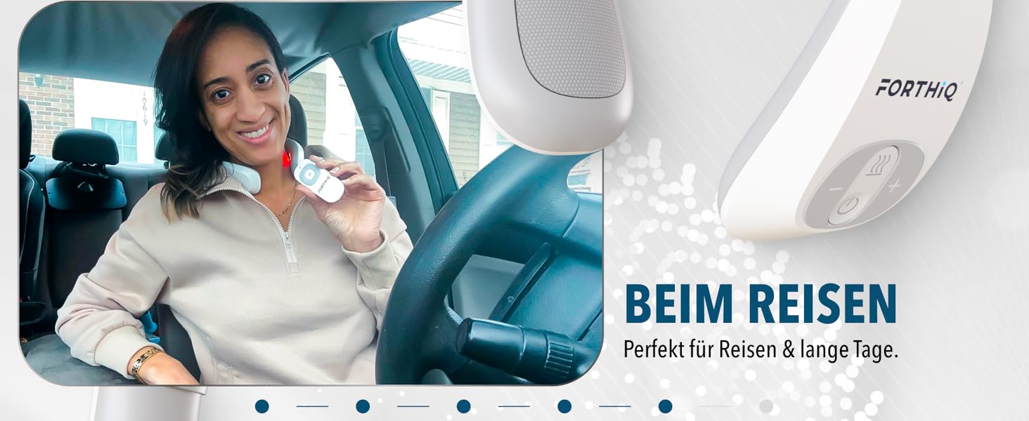 FORTHiQ Масажер для шиї з підігрівом, електричний масажер для шиї, 15 рівнів, портативний, 2025 Edition