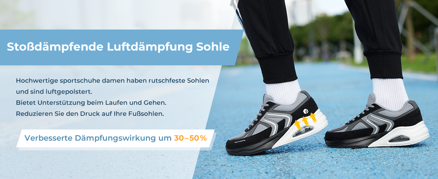 Жіночі кросівки FitVille з повітряною подушкою, широка колодка, для бігу та ходьби, зручні фітнес-кросівки (37 EU X-Weit, блакитний)