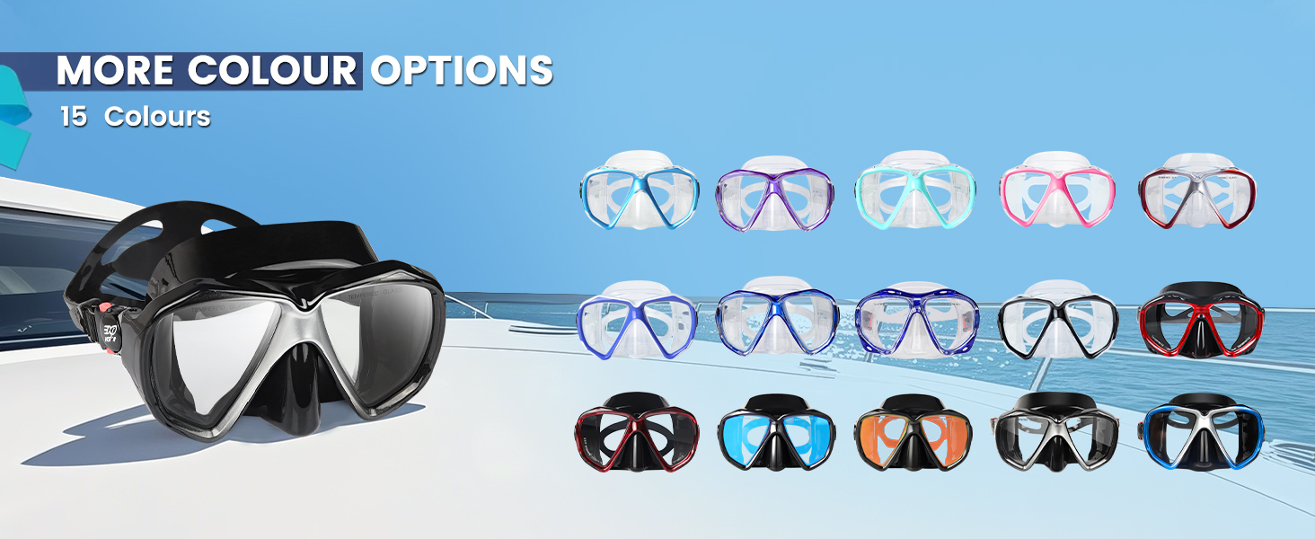 Дитячі окуляри для плавання Kinder Taucherbrille 180° Anti-Fog. Маска для снорклінгу з загартованим склом та захистом носа для хлопчиків та дівчаток 4-15 років