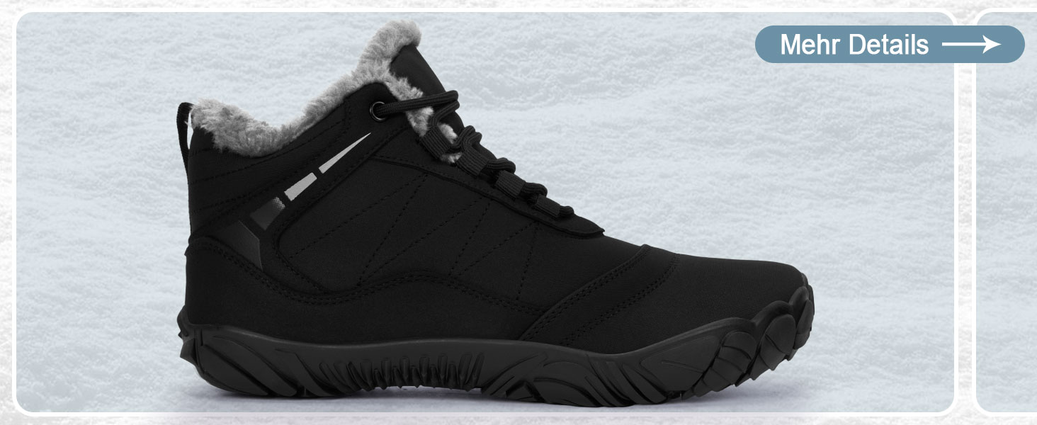 Чоботи для зими без шнурів Ruyi, чорні, 42 EU - чоловічі та жіночі, водонепроникні, для трейлу, широка носок