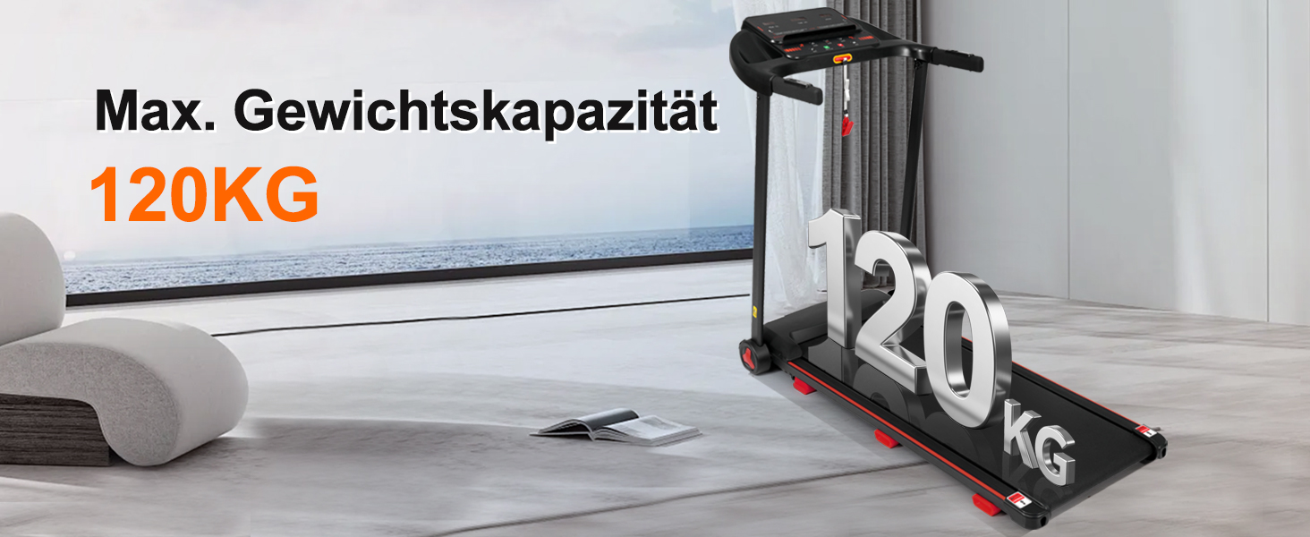 Біговий тренажер BTM для дому, 3.0PS, нахил, 1-14 км/год, складаний Walking Pad з LED дисплеєм, до 120 кг, чорний