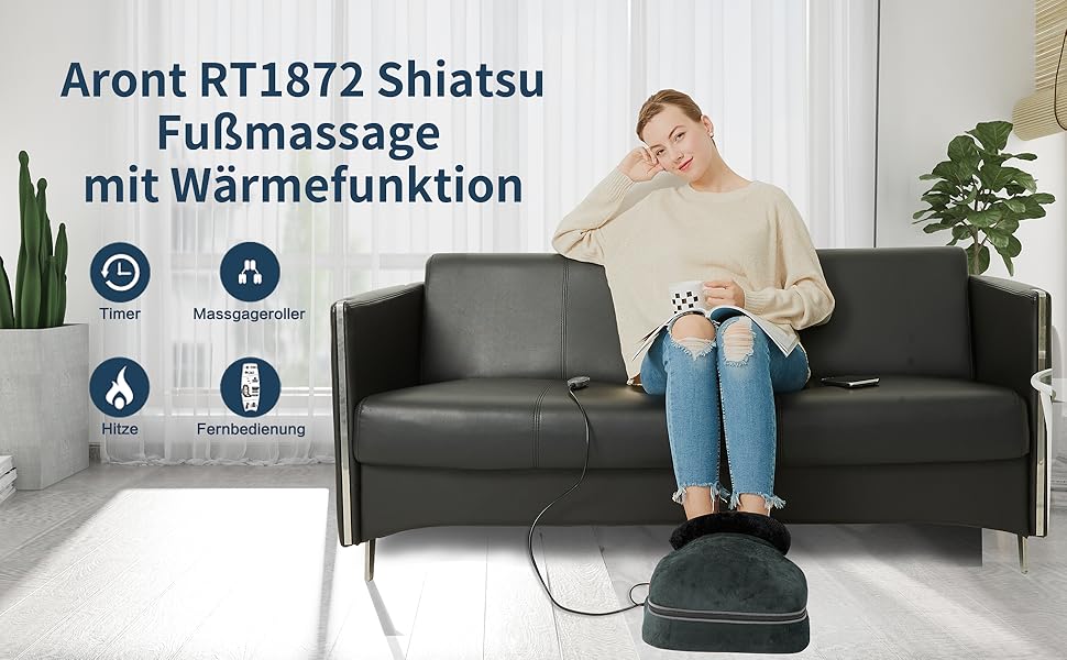 Масажер Aront Shiatsu з нагріванням - грілка для ніг 2 в 1