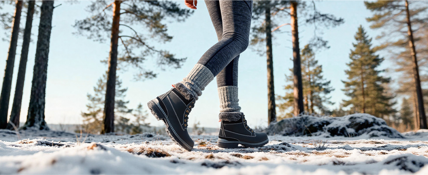 Черевики для ходьби ANJOUFEMME для жінок, зимові черевики, водонепроникні та теплі, для активного відпочинку, трекінгу та зимового хайкінгу, 40 EU, колір: бежевий з хутром