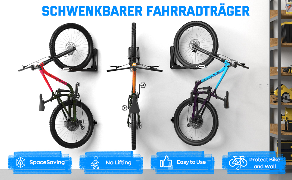 Настінна підставка для велосипеда IMAYCC - міцна, до 40 кг, для гаража, біла