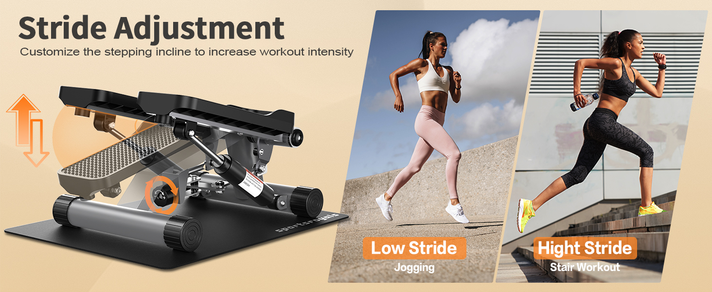 Степпер Sportsroyals Up-Down-Twister для дому з тросами та LCD дисплеєм, до 150 кг