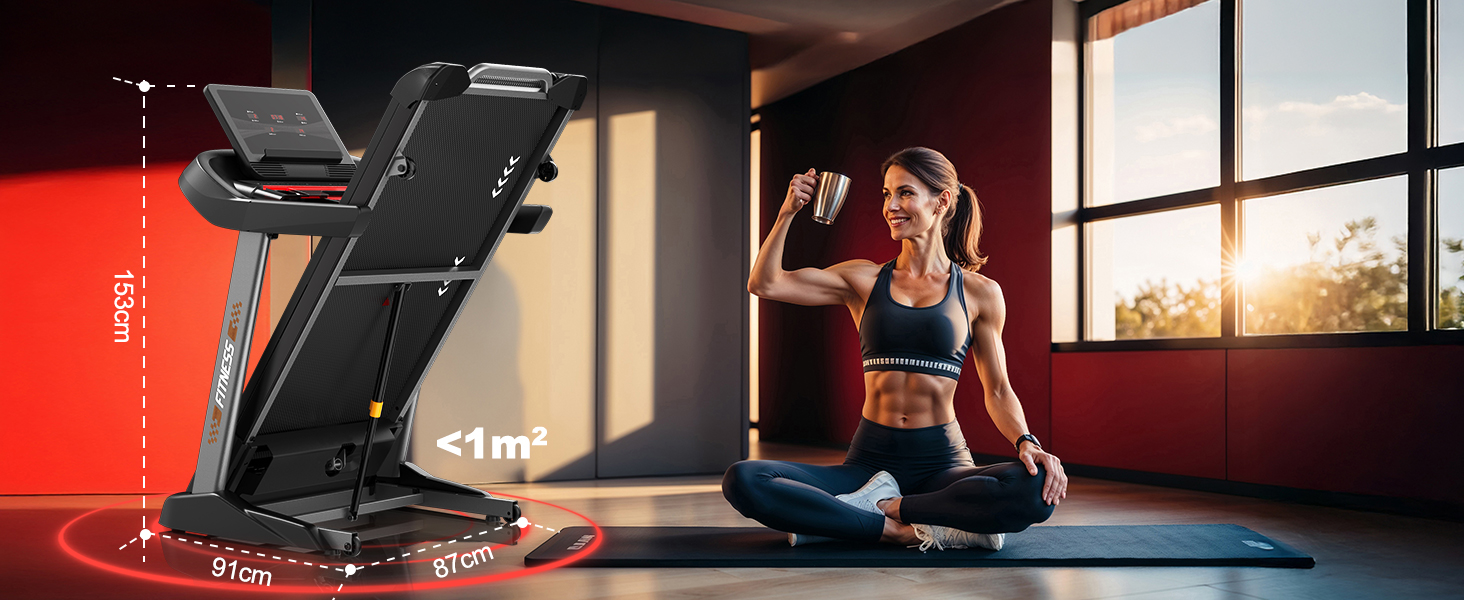 Біговий тренажер CharonFit T800: складний, потужний, до 160 кг, 20 км/год, з монітором, для дому