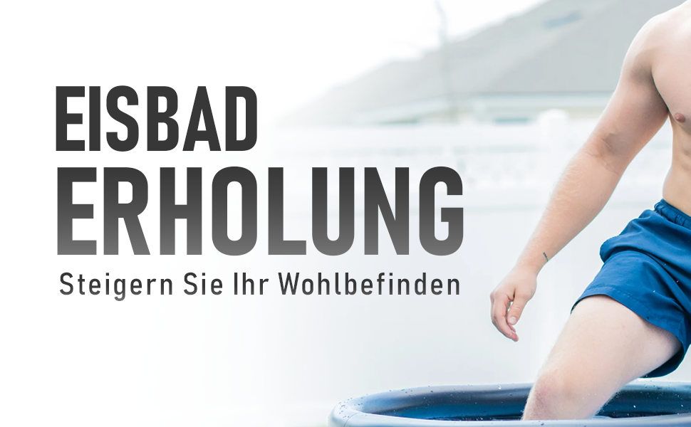 IceHof® Ванна для криотерапії XL Plus розмір Ø80x80 см з кришкою, складана надувна ванна для дому та вулиці, 5 шарів ізоляції, портативна ванна для льодяного душу, криотерапія вдома