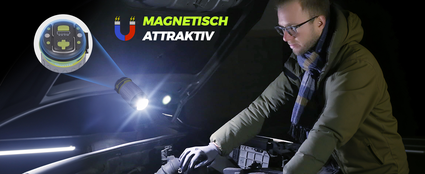 LED кемпінговий ліхтар Quntis, складаний, перезаряджуваний, 4 режими яскравості, аварійне освітлення для кемпінгу, подорожей та надзвичайних ситуацій