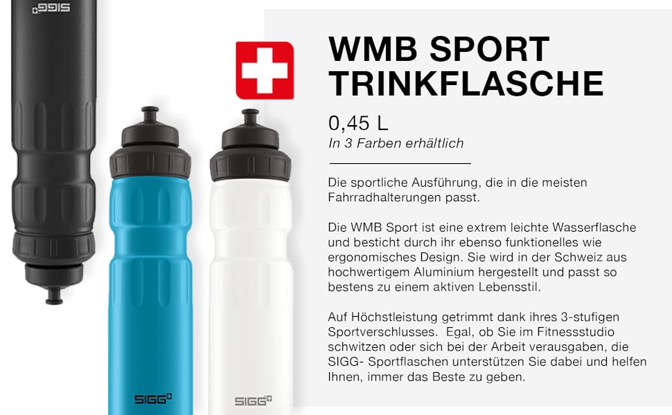 Фляга для велосипеда SIGG Alu 0.75л чорна - Швейцарія, спортивний ковпачок, без BPA, легка, герметична