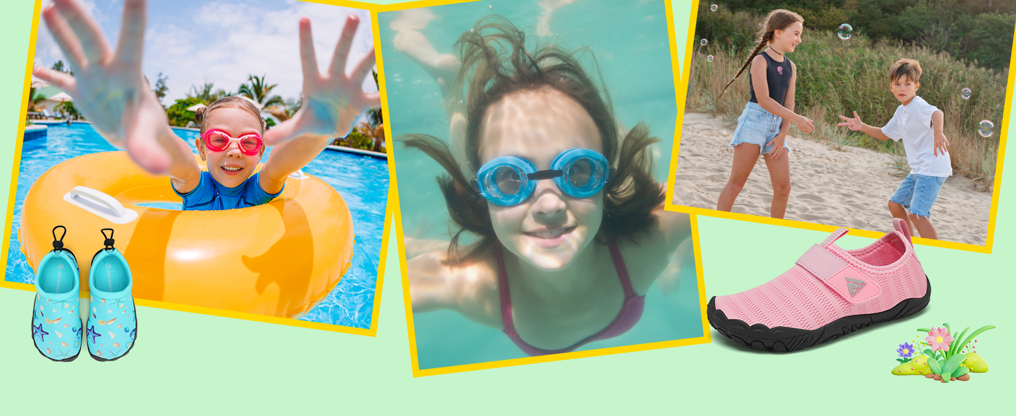 Дитячі шкарпетки-тапочки для плавання Mishansha: дихаючі, швидковисихаючі, антиковзкі, розмір 24-35, блакитні