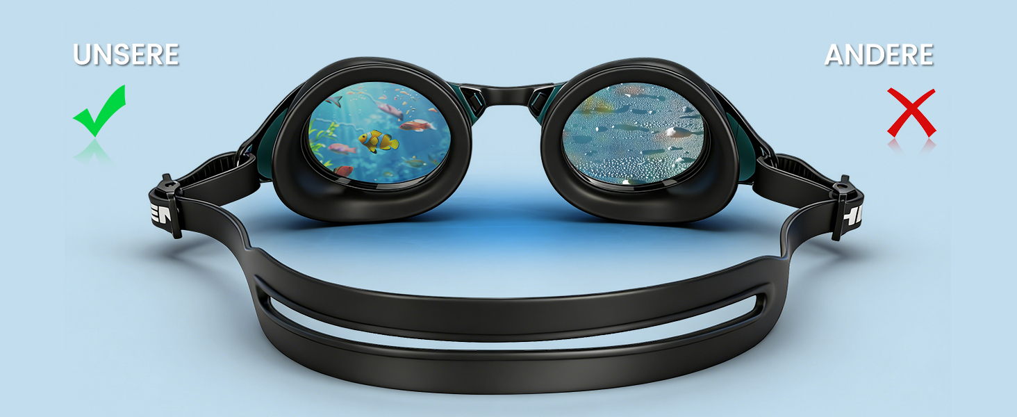 Окуляри для плавання BOOSTEADY дорослі, антизапітні, 3D-ущільнення, UV-захист, поляризовані/прозорі лінзи - Чорний/Білий/Рожевий/Блакитний