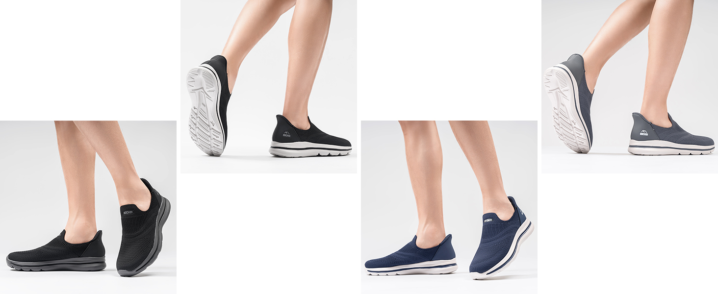 Чоловічі кросівки Slip-On без шнурівків для занять спортом та бігу. Легкі, дихаючі, темно-сині, 43 EU