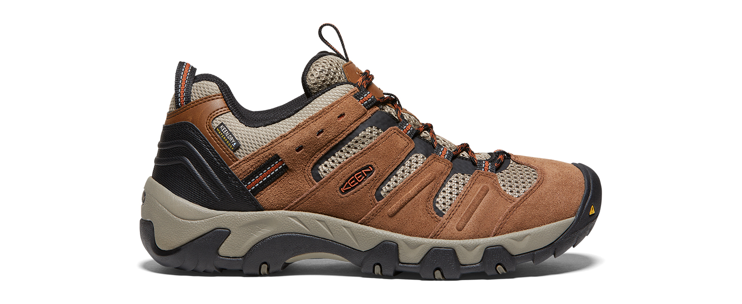 Чоловічі водонепроникні трекінгові черевики KEEN Headout Low Height - Bison Fossil Orange, 45 EU