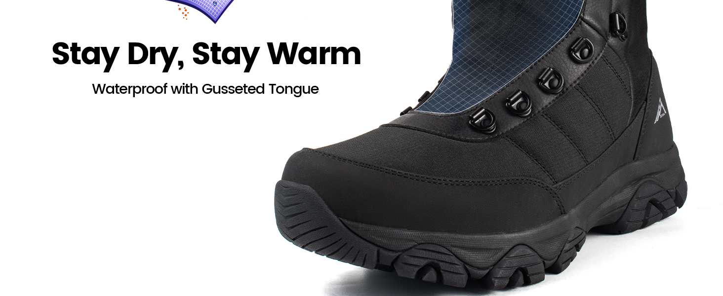 Чоловічі зимові черевики CC-Los водонепроникні | Зимові черевики для ходьби та снігу | Розміри 40-48 | Чорний, сірий