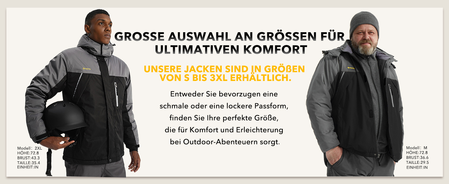 Чоловіча зимова куртка GEMYSE без блискавки, чорного кольору