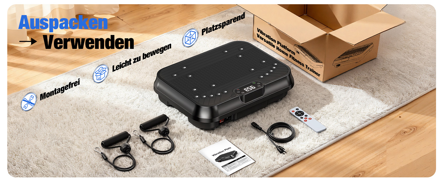 Віброплатформа для фітнесу HomeFitnessCode Mini - для жінок, з регулюванням інтенсивності, тренажер для дому, схуднення, нарощування м'язів, все тіло, чорний глянцевий