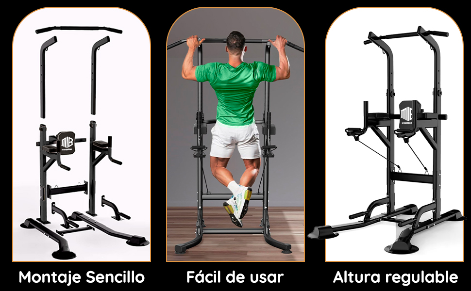 Турнік вільностоючий FELSENFEST Power Tower (до 220 кг) — регульований по висоті (165-235 см) тренажер для підтягувань, віджимань та преса для дому, калістеніка