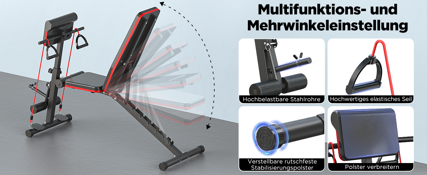 Складана тренажерна лава для дому з жимовою лавою, розгиначем ніг та подушкою Preacher Curl, римський стул, тренажер спини, вантажопідйомність 350 кг, для силових тренувань, домашній спортзал, комплексне тренування