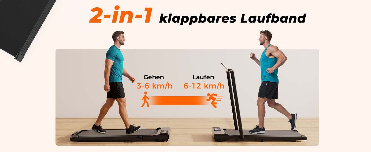 Бігова доріжка Superun Walking Pad з нахилом 6%, для дому, з додатком та пультом, до 12 км/год, витримує до 136 кг