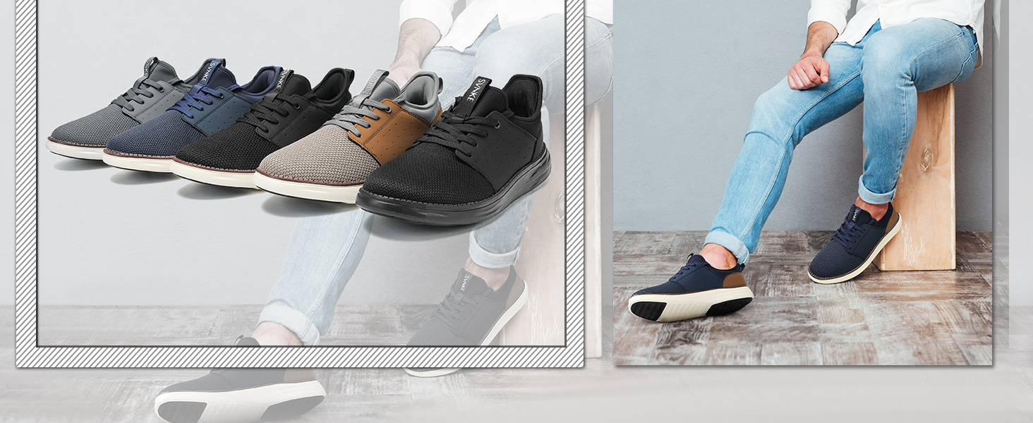 Чоловічі Slip-On кросівки: дихаючі, з шнурівкою, для ходьби, фітнесу, спорту, відпочинку та бізнесу. Розмір 43.5 EU, блакитні