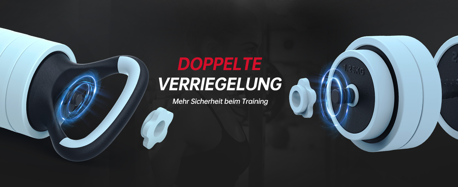 PASYOU Набір гантелей регульовані 20 кг 4 в 1: гантелі, гирі, гантелі з'єднувачем, короткі та довгі гантелі для домашніх тренувань, блакитний