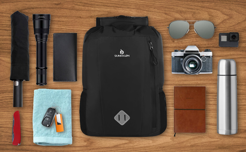 Водонепроникний рюкзак Dry Bag 20L, IPX8, з чохлом для телефону, для плавання, каякінгу, кемпінгу, туризму, чорний