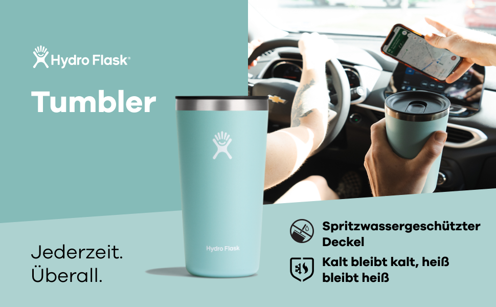 Термочашка HYDRO FLASK 473 мл з кришкою, вакуумна, з нержавіючої сталі, для напоїв гарячих і холодних, герметична, BPA-free, колір Goji