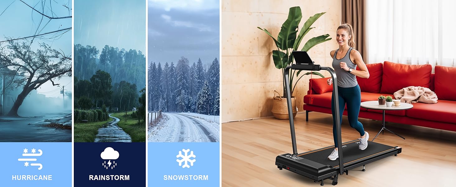 Бігова доріжка VOWVIT для дому, складаний: кут нахилу 7%, потужність 2.5 PS, максимальне навантаження 120 кг, швидкість 1-12 км/год