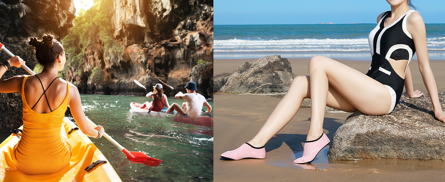 Шкарпетки для плавання Sixspace: жіночі шкарпетки для басейну, пляжу, моря та водних видів спорту (чорний, 38 EU)