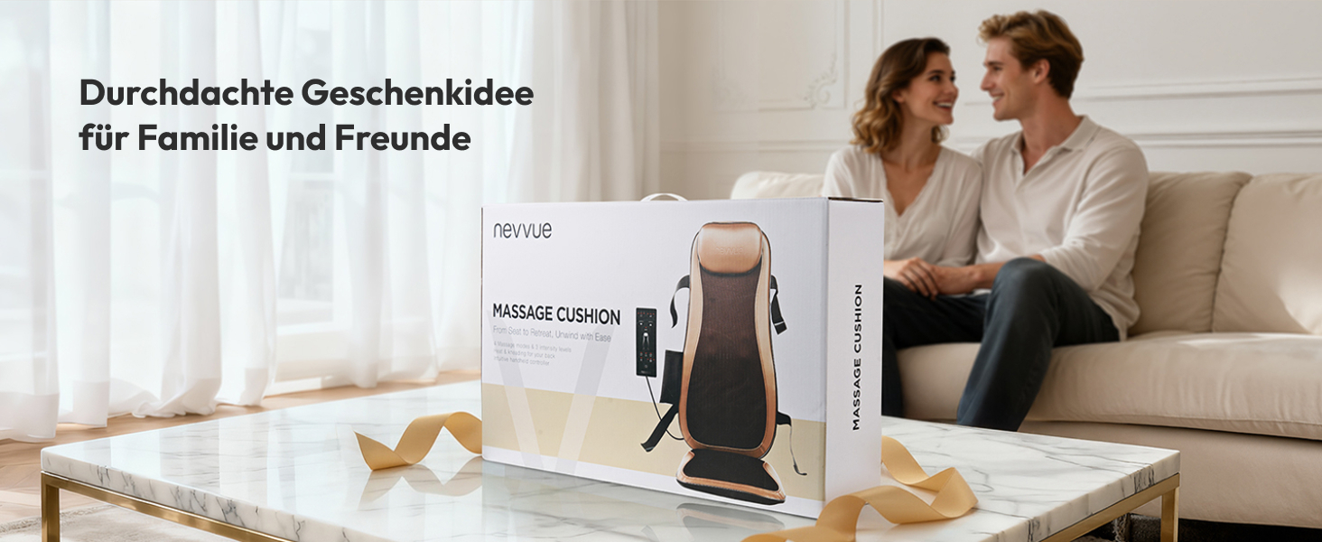 Масажний накид на сидіння з підігрівом та 3D масажем, Shiatsu масажер для спини, Romm V-WMB01