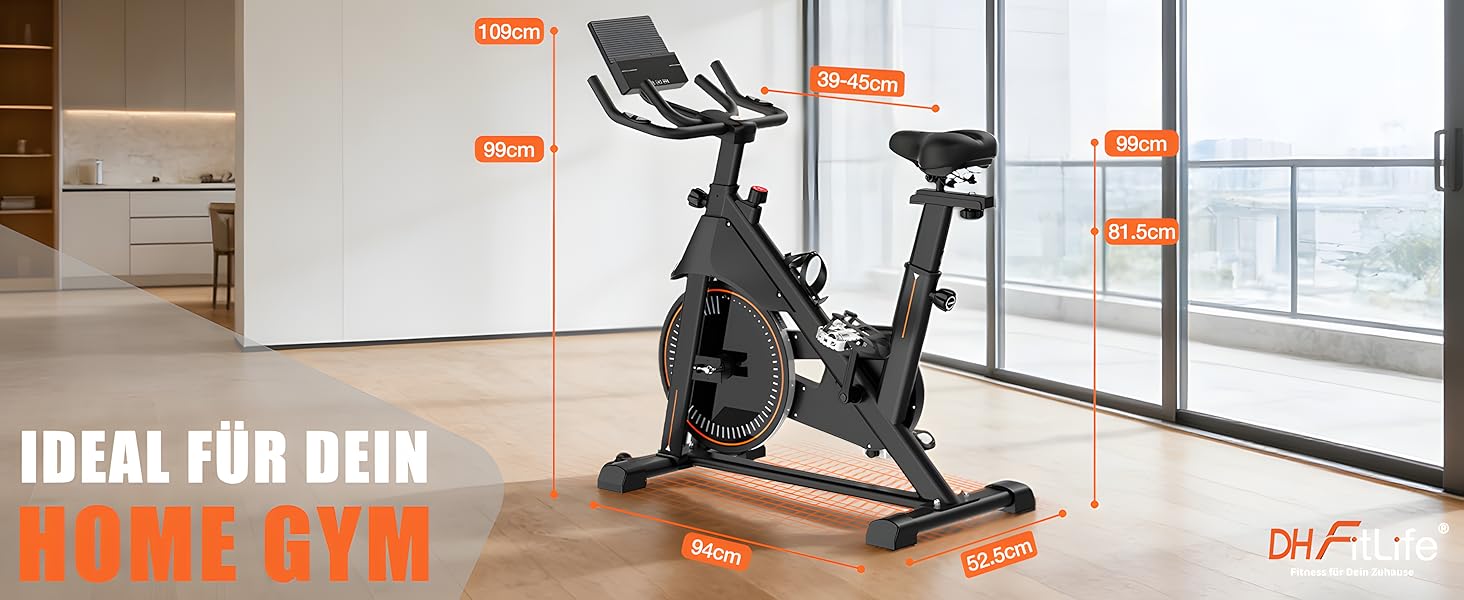 DH FitLife 2026: Електричний велотренажер з пульсомером та APP | Безшумний велоергометр для дому | Фітнес-велосипед з новим кермом та монітором