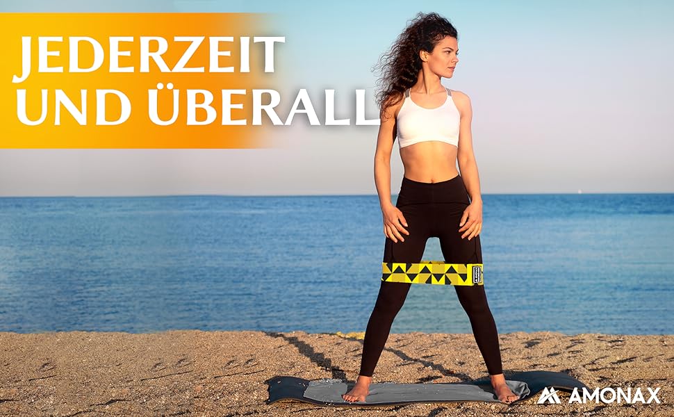 Фітнес-гумки Amonax для жінок, набір еластичних стрічок для тренувань, стрічки опору для присідань, обладнання для схуднення вдома, спортивне обладнання для дому (L, жовтий)