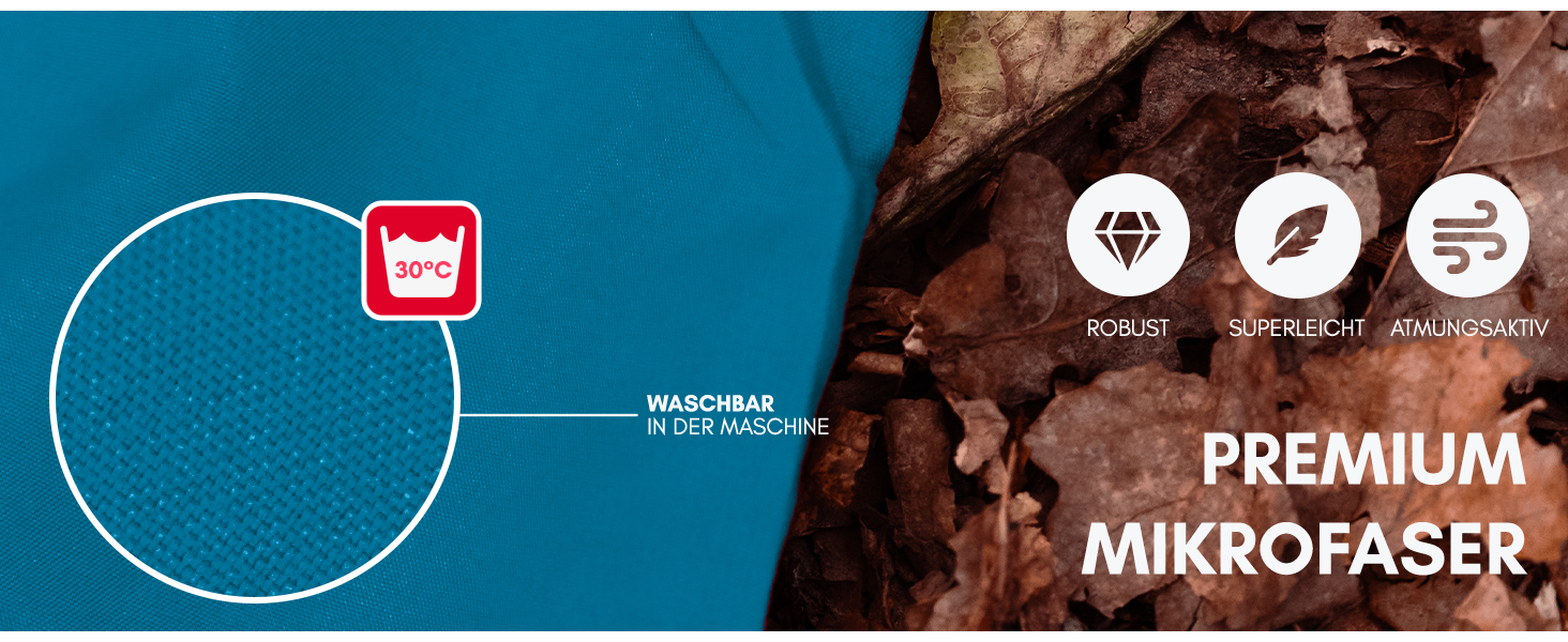 Спальний мішок NORDMUT® для подорожей: ультралегкий, дихаючий, з відділенням для подушки (блакитний, поліестер)