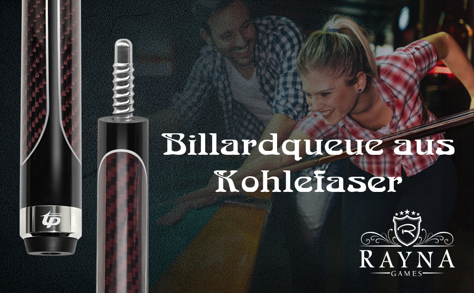 Більярдний кий з карбону, 58 дюймів, 12.5 мм наконечник, 20/21 унція, для аматорів та професіоналів