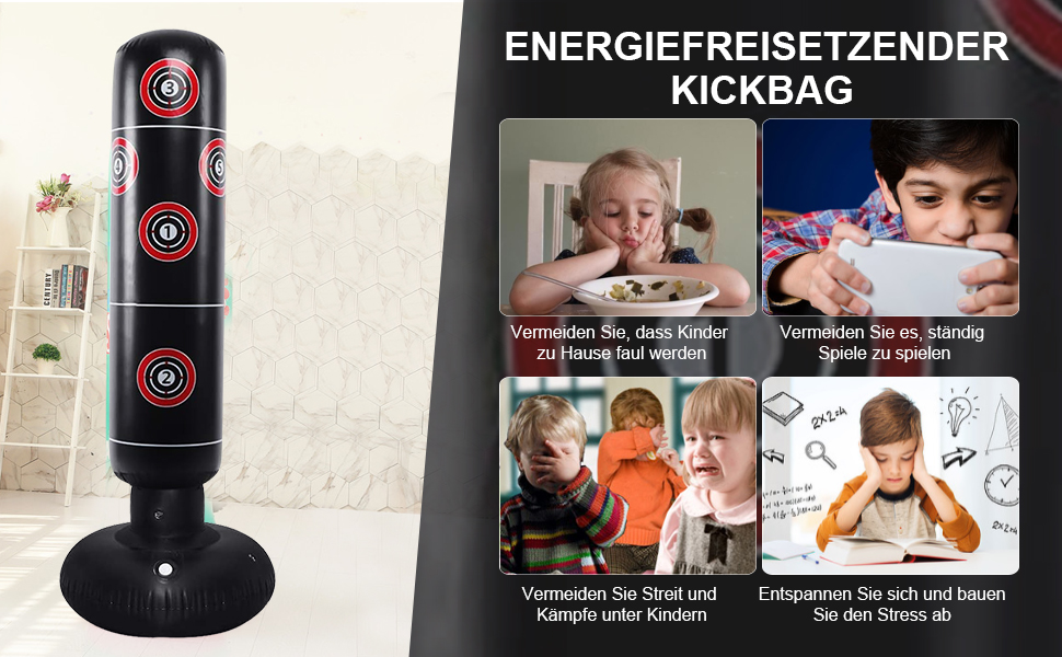 Боксерський мішок Boxsack 160cm, самостійний надувний мішок для боксу, кікбоксингу, ММА, Муай Тай, фітнесу та зняття стресу B/160