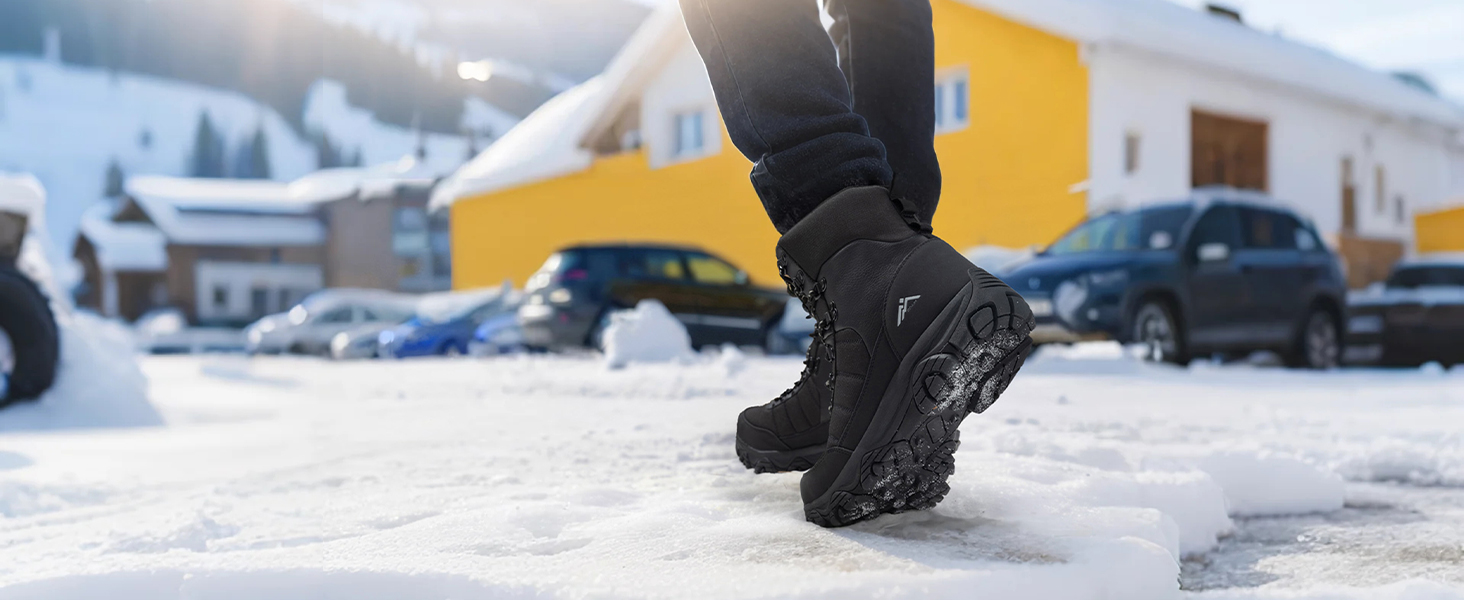 Чоловічі зимові черевики CC-Los водонепроникні | Зимові черевики для ходьби та снігу | Розміри 40-48 | Чорний, сірий