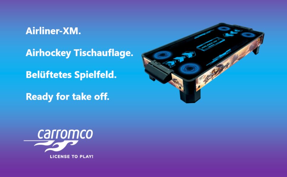 Airhockey Carromco Airliner-XM: стіл для гри з повітряною шайбою для 2 гравців (від 6 років)