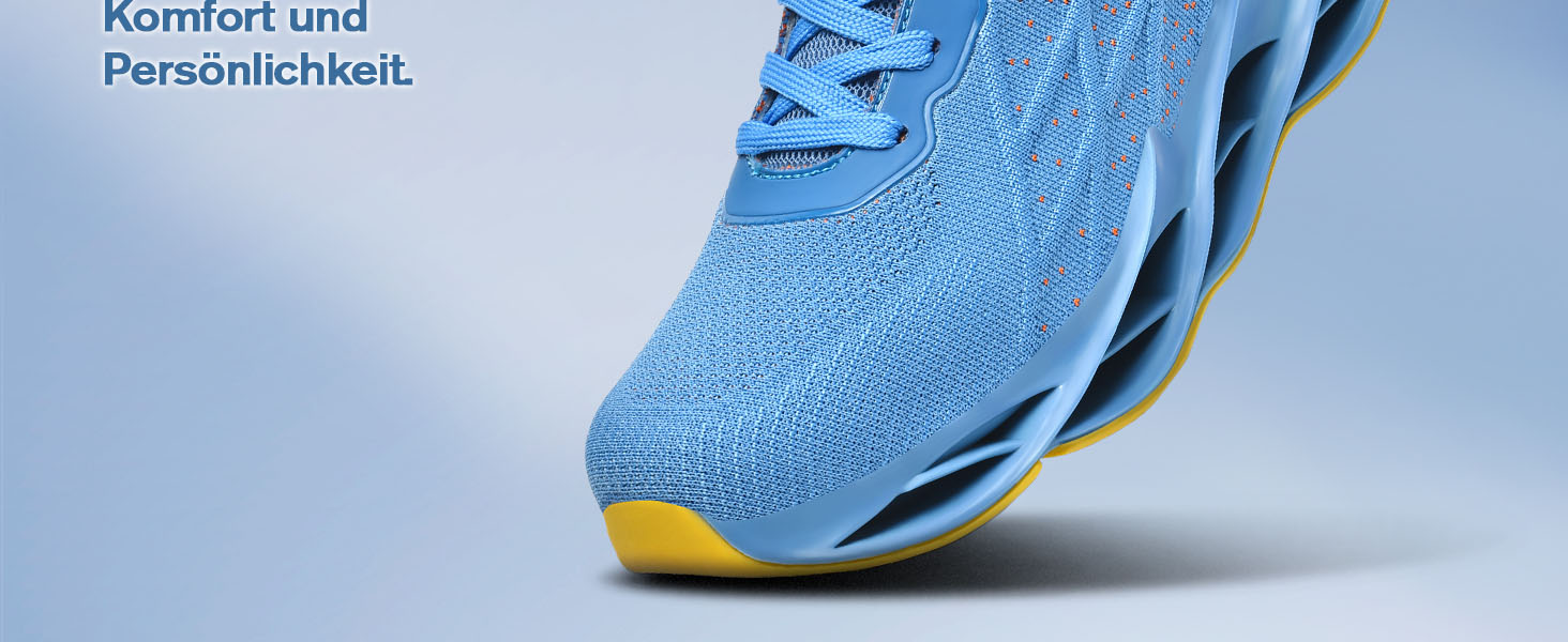 Кросівки для бігу та вулиці Frysen: дихаючі, для чоловіків та жінок, розміри 38-46 EU, білі (39 EU, синьо-помаранчеві)